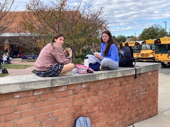 Girls having lunch