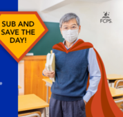 Image of substitute with hero cape