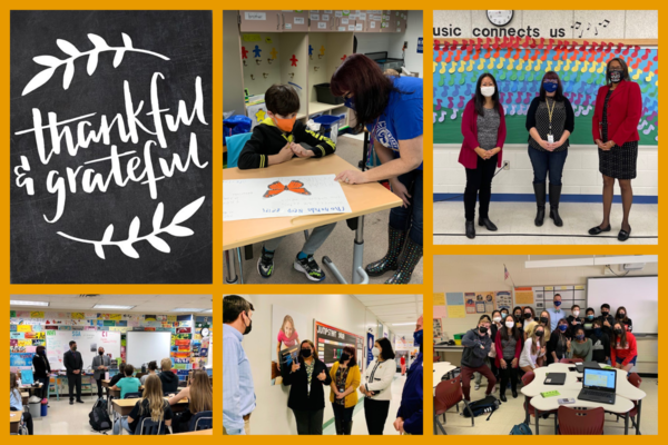 Picture collage of November school visits