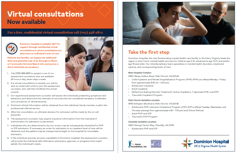 Dominion Hospital Consultation flyer