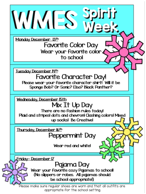 winter break spirit week