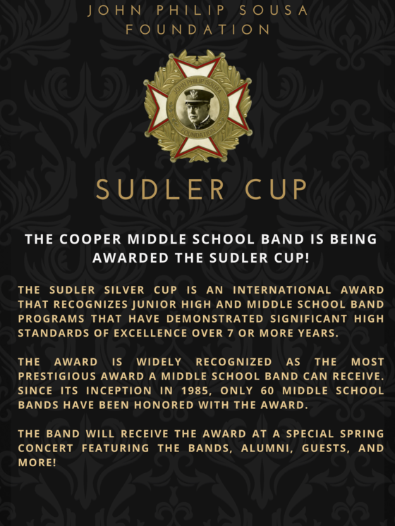 Band earned the prestigious Sudler Cup