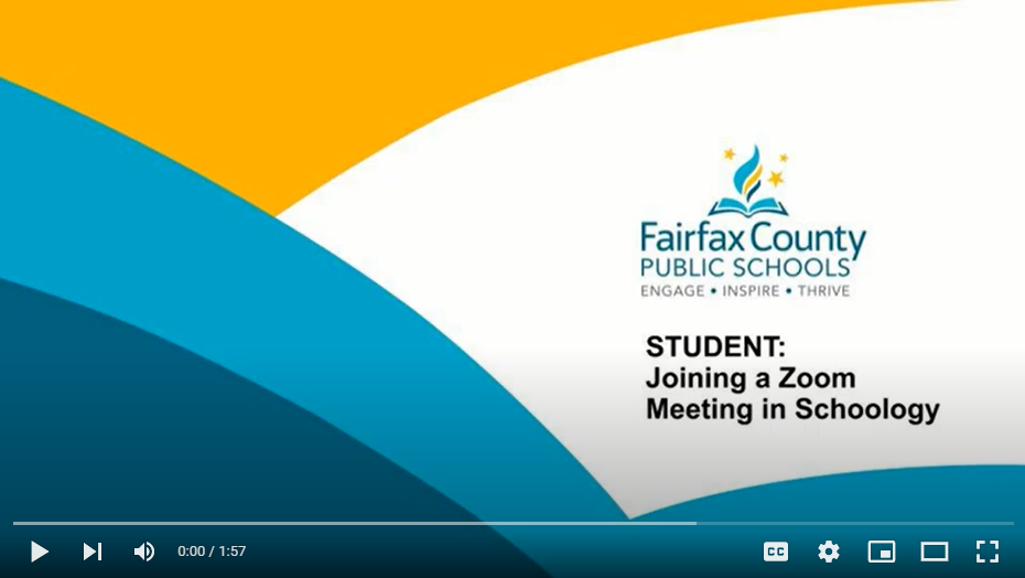 Video: Joining a Zoom meeting in Schoology. 