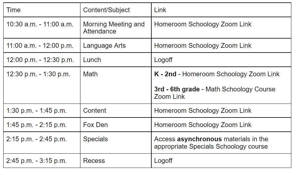 WSES Snow Schedule