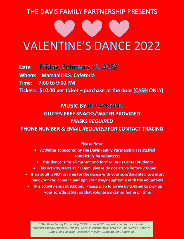 SAVE-THE-DATE: DFP Valentine's Day Dance, Friday, February 11th