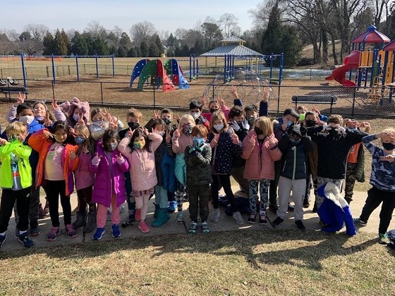 students on the playground