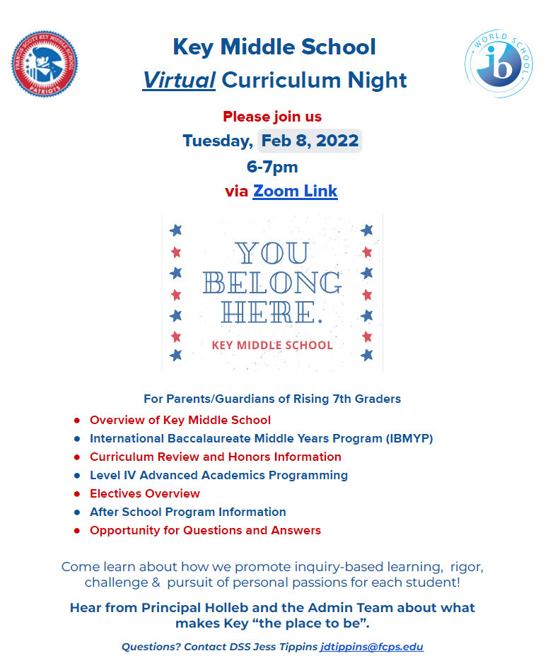 Tonight Key Ms Virtual Curriculum Night