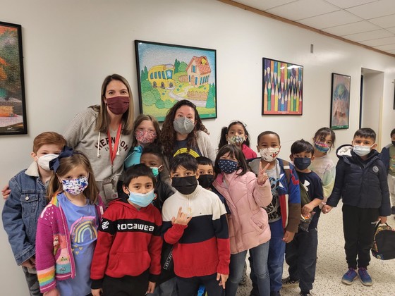 Elizabeth, Rachel and students