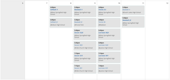 Weekly Sports Calendar, 6-12 March