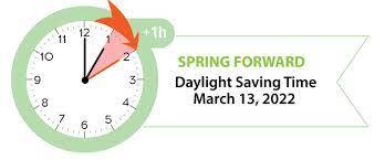 spring forward with clock