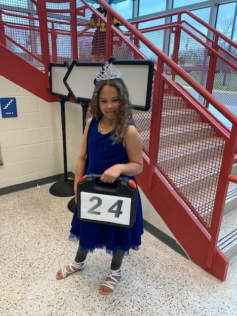 A student dressed up for Famous Person Day