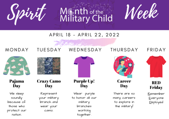 Month of the Military Child Spirit Week