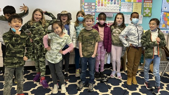 Ms. Besley's class on camouflage day.