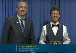 South Lakes HS Student Colin Surabian and Superintendent Brabrand 