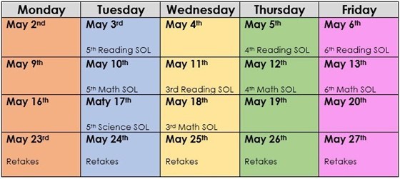 SOL test schedule