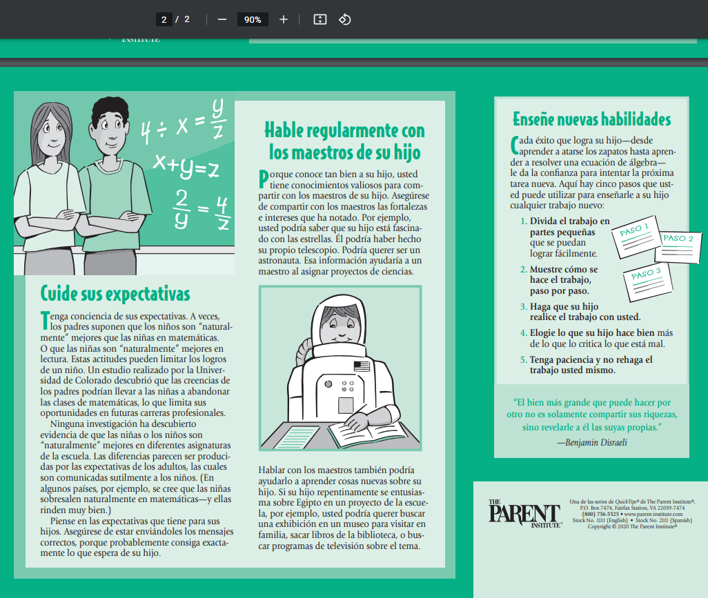 Reconozca fortalezas de su hijo