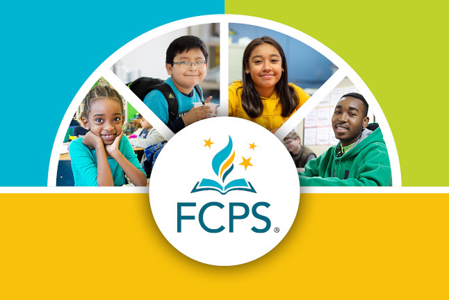 Pictures of students arranged in a half circle around the FCPS logo - budget