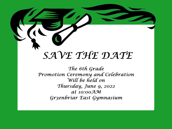 6th Grade Save the Date