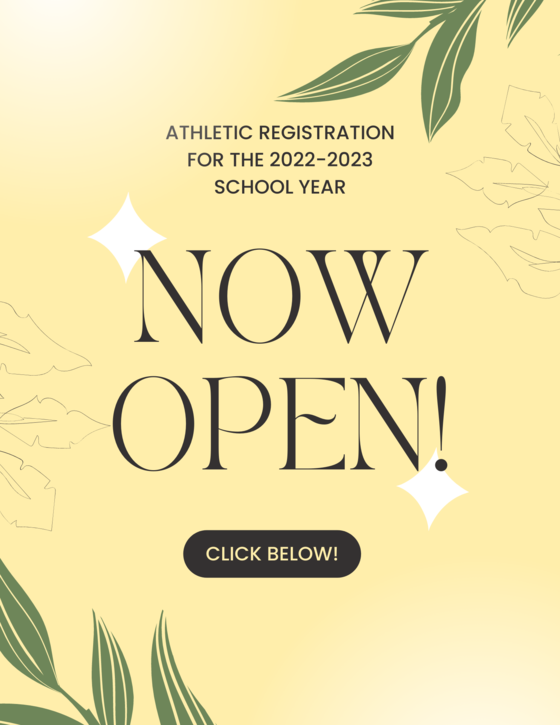 Athletic Registration Now Open