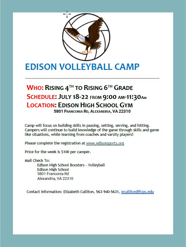 Edison Volleyball Camp