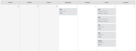 Sports, Week of 31 May - 4 June