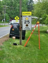 School speed limit flashing sign