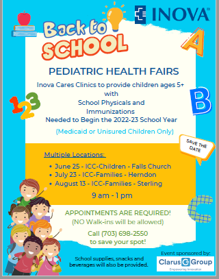 Back to School Pediatric Health Fairs