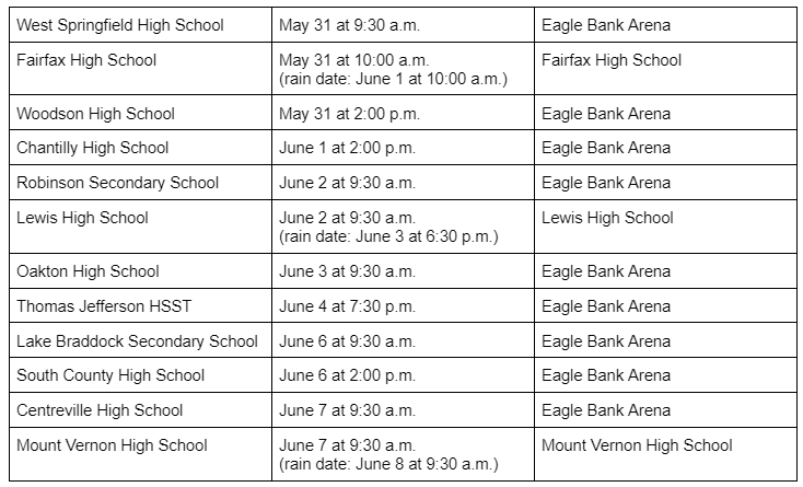 Springfield District High Schools Graduation Schedule