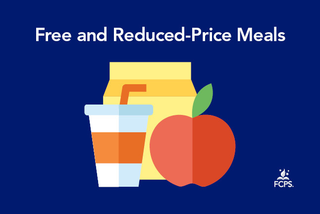Free and Reduced-Price Meals, graphic of a packed lunch, drink, apple