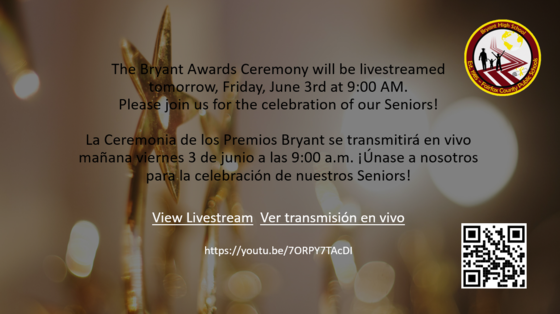 Senior Awards will be livestreamed June 3rd at 9:00 AM