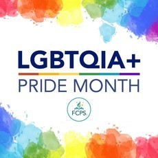 LGBTQIA+ Pride Month graphic FCPS