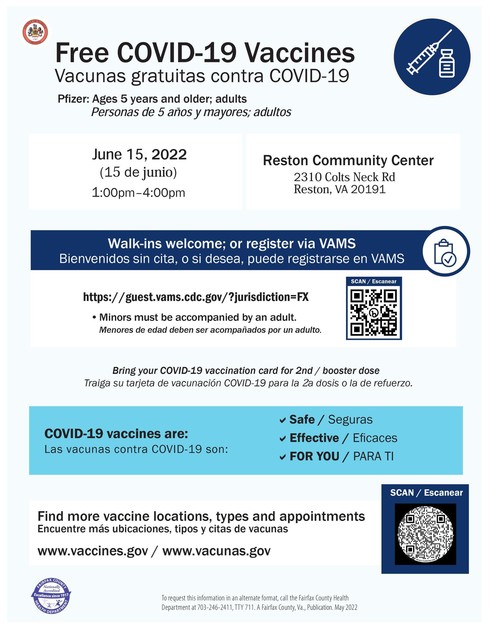 Reston Community Center COVID-19 Vaccine Clinic 