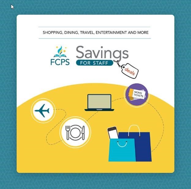 Marketing Slide for Fairfax County Public Schools Savings for Staff discount program.