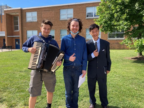 Students with accordian