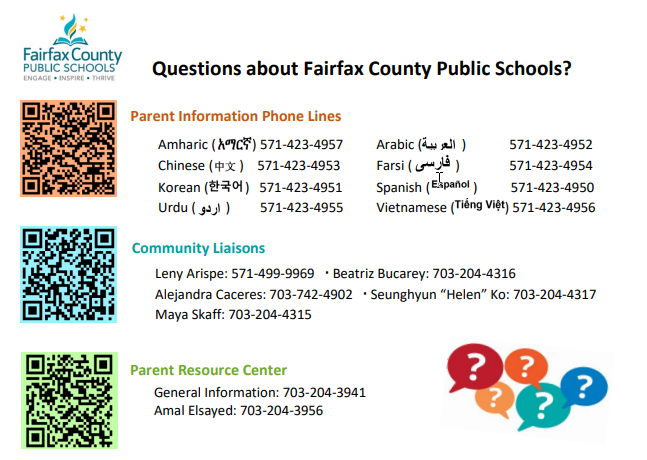 Questions about Fairfax County Public School foreign language graphic