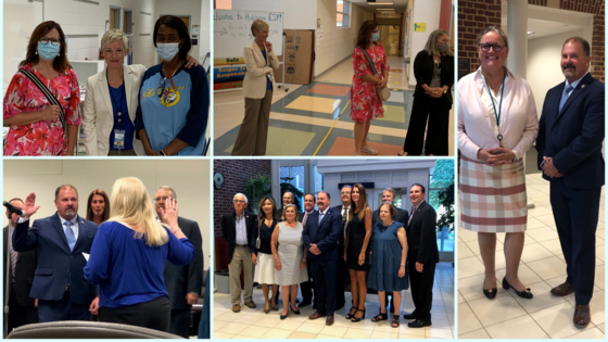Collage Hutchison visit and Mr. Platenberg Swearing in