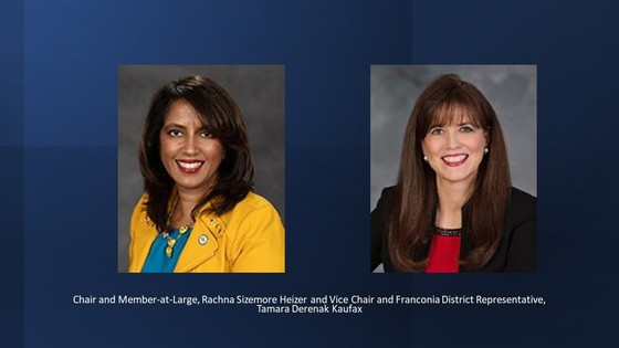 Pictures of Chair and Member-at-Large, Rachna Sizemore Heizer and Franconia District Representative, Tamara Derenak Kaufax