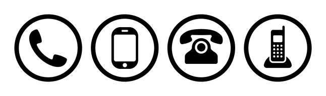 Four icons of phones. 
