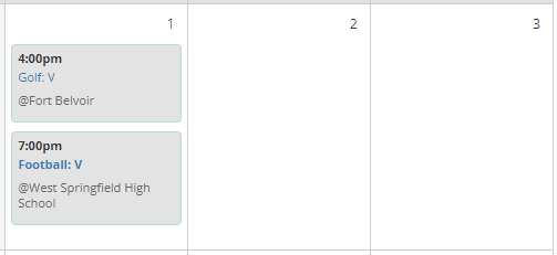 Sports Events, Sep 1-2