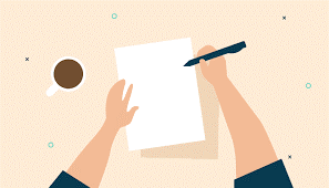 Writing on paper with a coffee