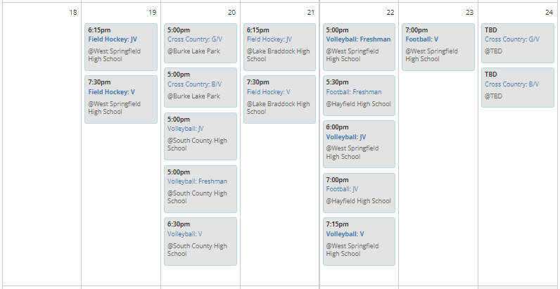 Spartan Sports Events, Week of 19-24 Sep