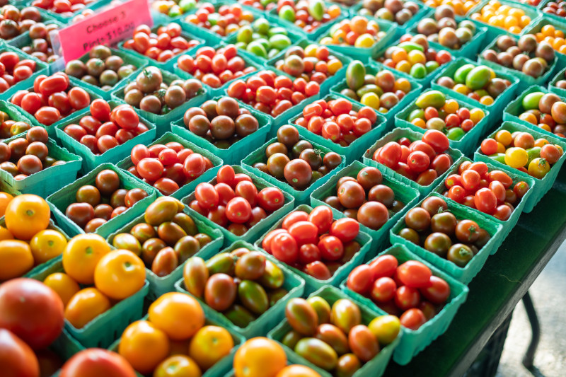 photo of colorful tomatoes and vegetable