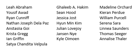 National Merit Scholarship Program Commended Students