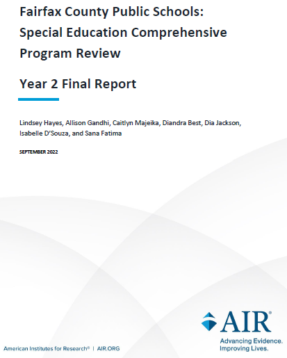 SPED Report Cover