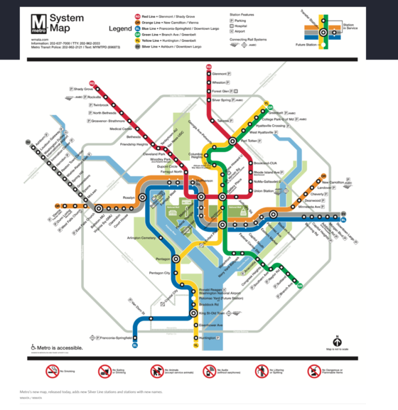 Newest metro Map with expanded Silver Line stations