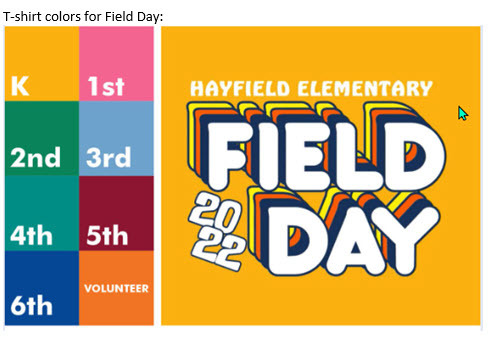 Field Day T-Shirt Colors