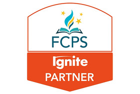 A graphical image of the Ignite Partnerships digital badge with includes the FCPS logo.  