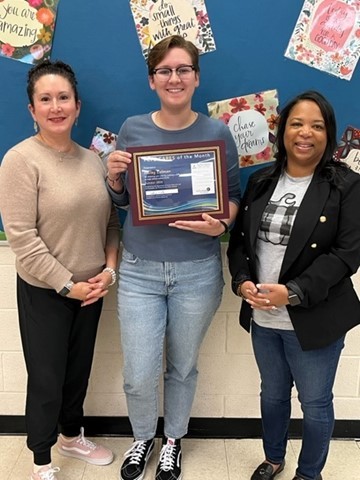 3rd grade teacher Hailey Colman was recently recognized as an FCPS Staff Member who shows she cares