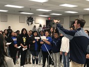 Lynbrook singers at Lewis HS game