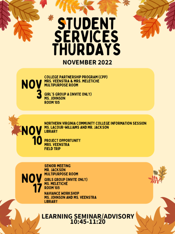 Student Services Thursdays - November